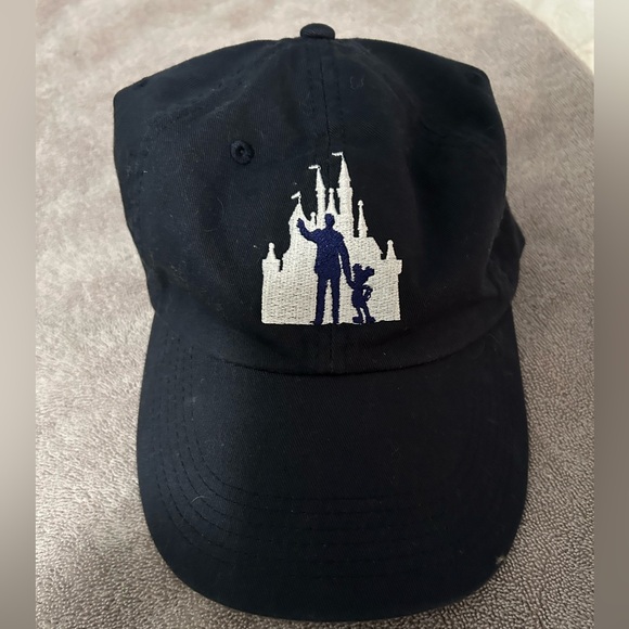 Disney Accessories - Disney Parks navy embroidered Walt Disney Mickey Castle ball cap adjustable